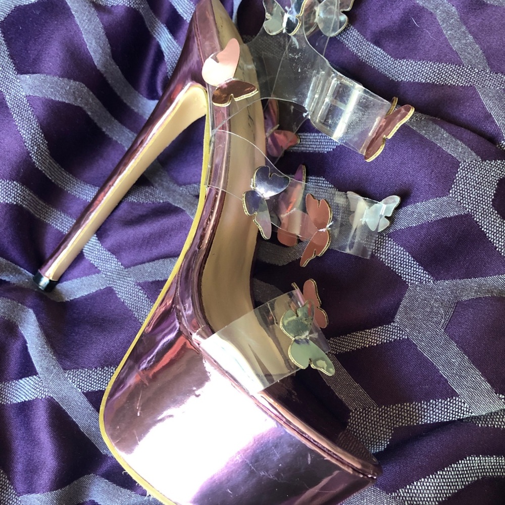 Pink metallic Barbie platforms - Picture 6 of 8